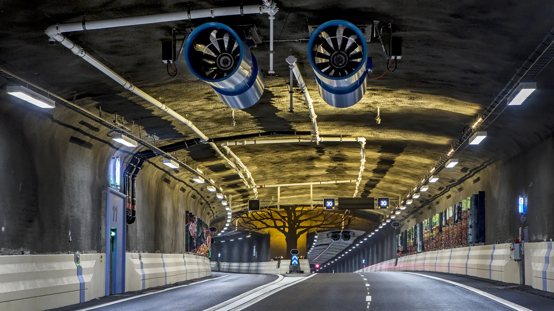 Norra länken tunnel vägskyltar konst