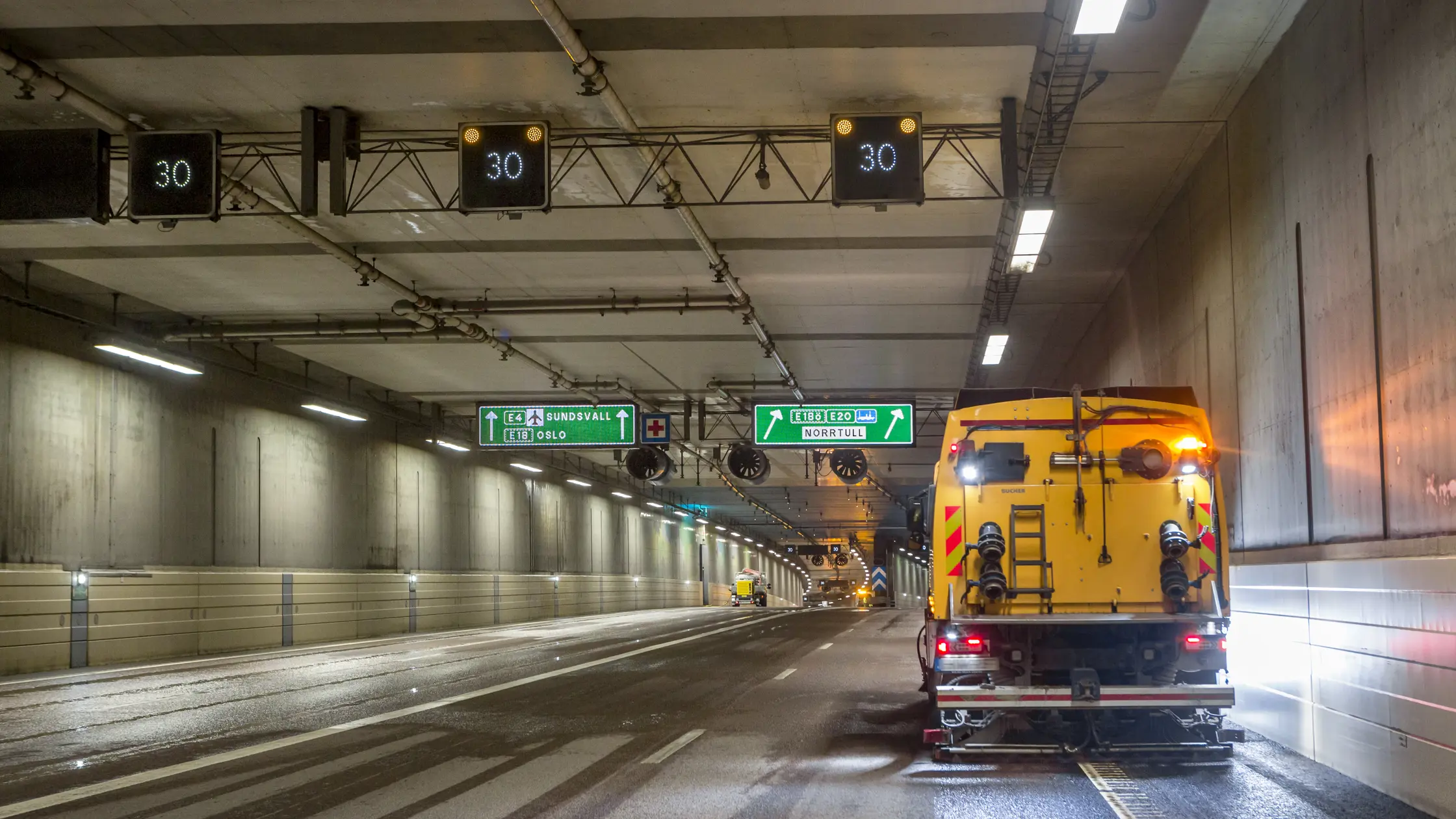  Tunnelavstängning Norra länken. Diverse service och underhållsarbeten samt tunneltvätt.