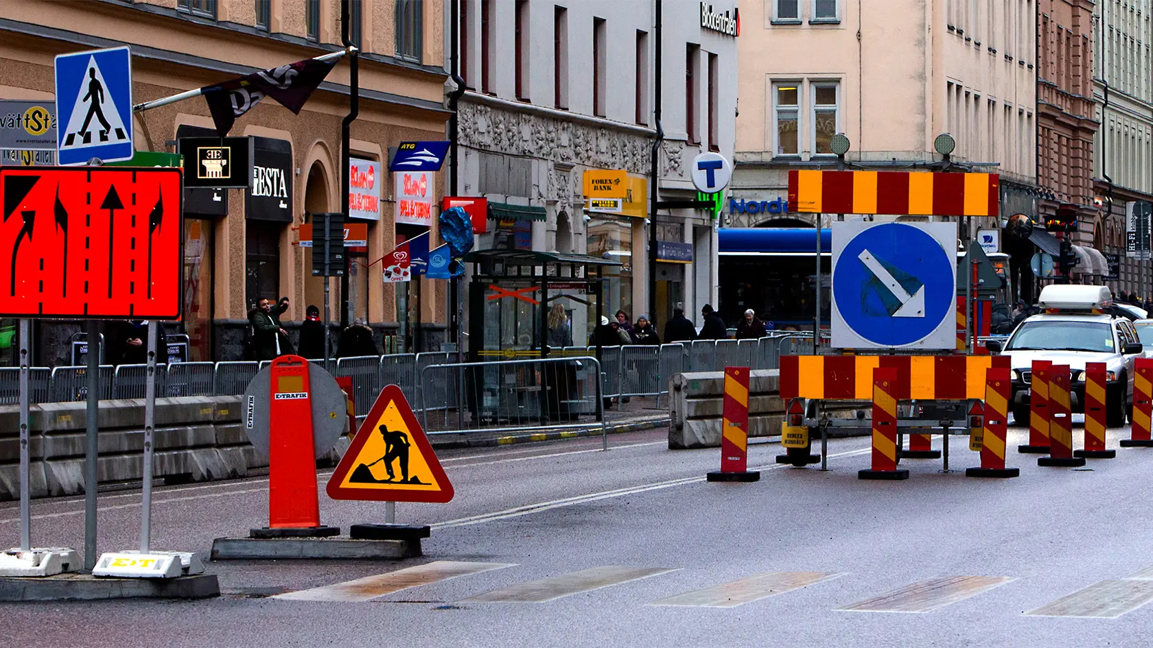Omledningar för trafik.