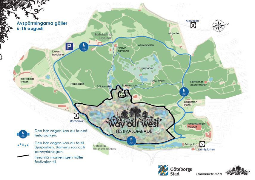 karta över slottsskogen göteborg Way Out West – festivalen i staden | Trafiken.nu Göteborg