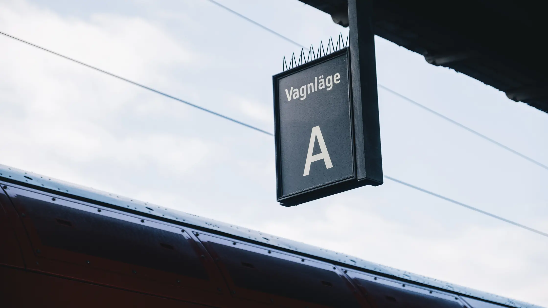 En skylt där det står läge A på en perrong på Göteborg Central.