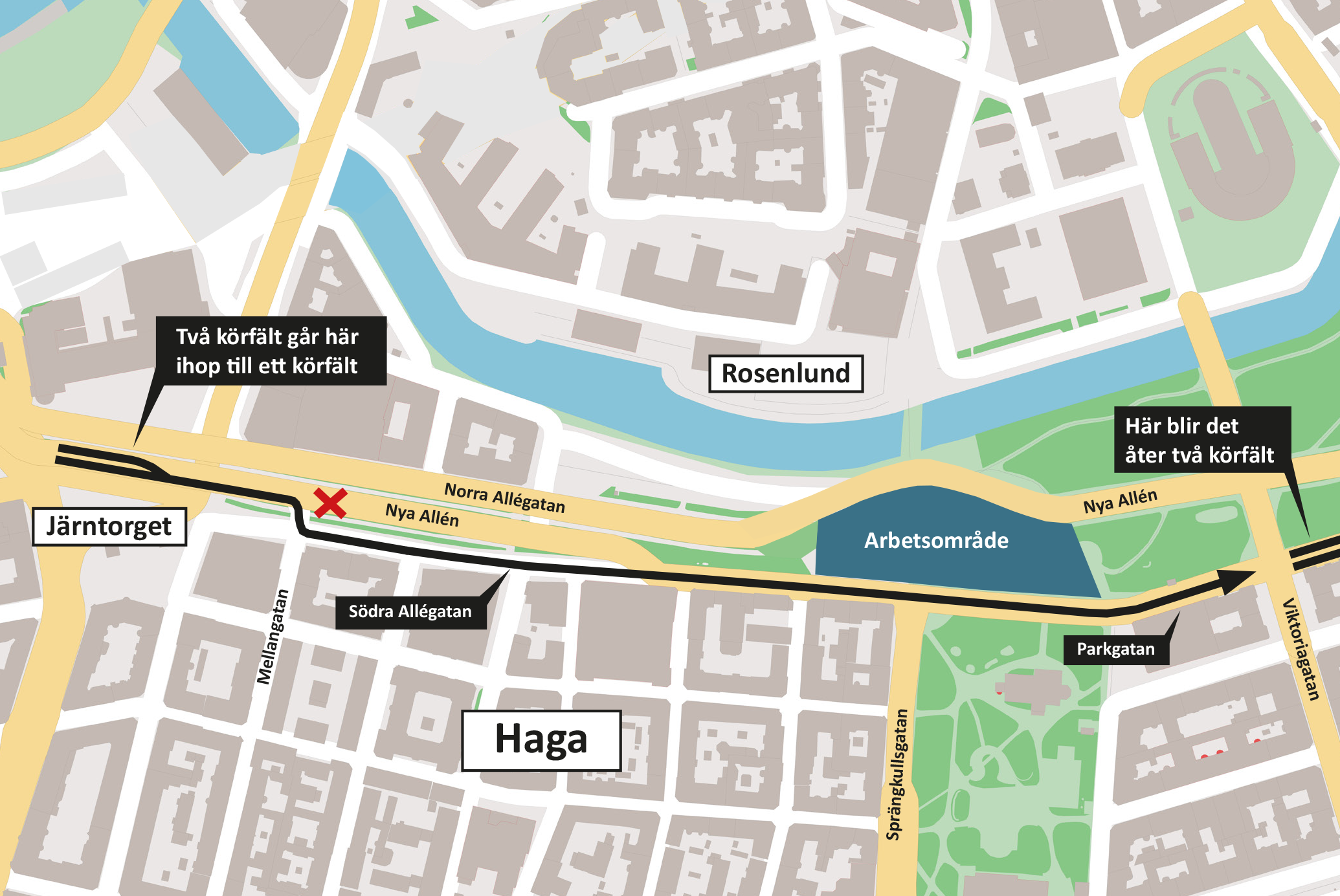 Inga spårvagnar förbi Hagakyrkan i sommar | Trafiken.nu Göteborg