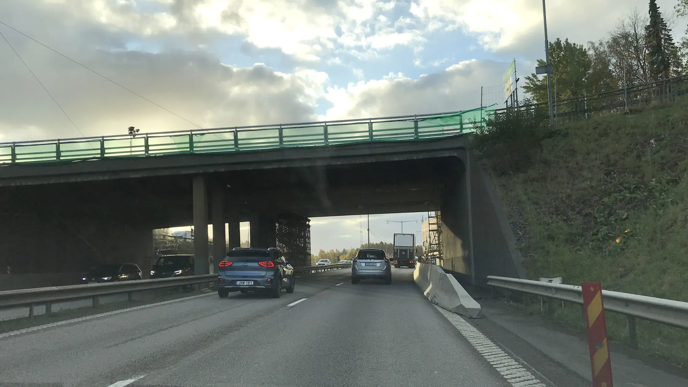 E6 Kålleredsmotet sett från den norrgående riktningen